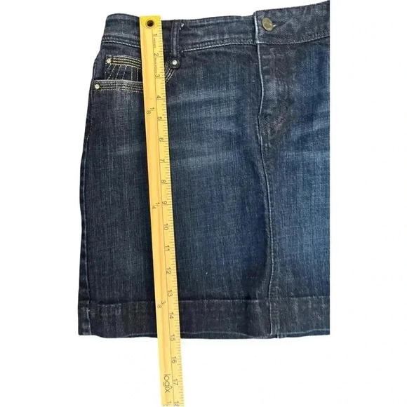 Women’s WHITE HOUSE BLACK MARKET Blanc Jean skirt with rhinestones Size 4 - Picture 4 of 4